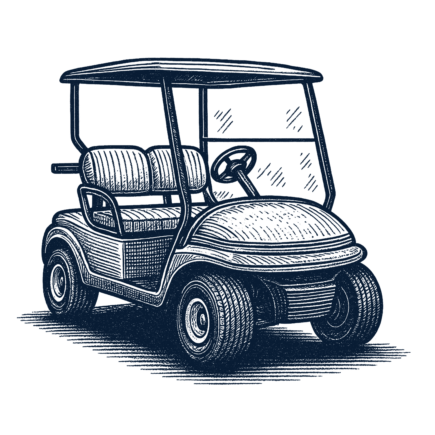 Linocut Golf Cart